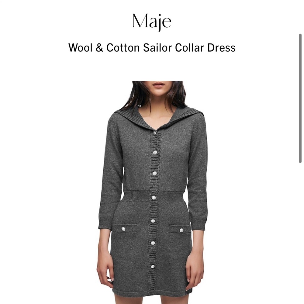 MAJE - Wool Cotton Sailor Collar Dress size 40 (8)